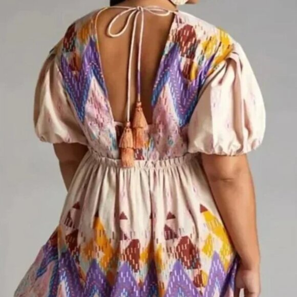 Not So Serious Abstract Embroidered Mini Dress - Size 2X - Picture 2 of 4